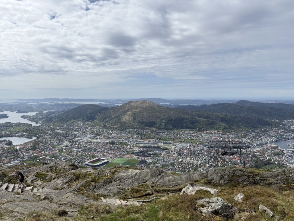 View from the Ulriken hike overlooking Bergen and the fjords
