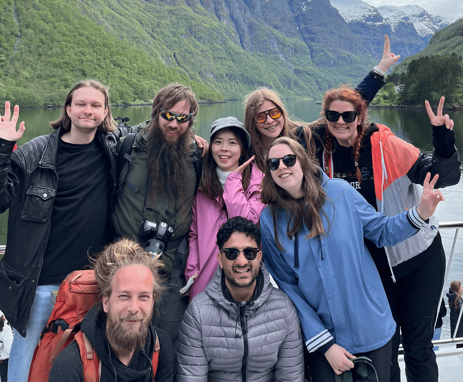 group of people on fjords cruise in norway